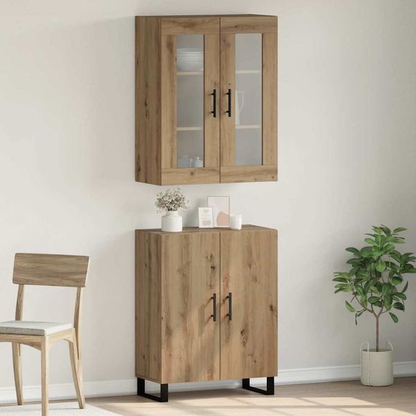 vidaXL Highboard 2 pcs dub artisan Kompozitné drevo