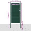 vidaXL Plotová brána PVC a oceľ 100x164 cm zelená