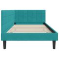 vidaXL Rohový rám postele Tyrkysová 90 cm x 190 cm Zamat