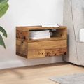 vidaXL Nástenný nočný stolík staré drevo 45x26x28,5 cm