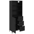 vidaXL Highboard Čierny dub 69,5 x 34 x 180 cm Kompozitné drevo