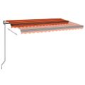 vidaXL Automaticky zaťahovacia markíza 400x350 cm oranžová a hnedá