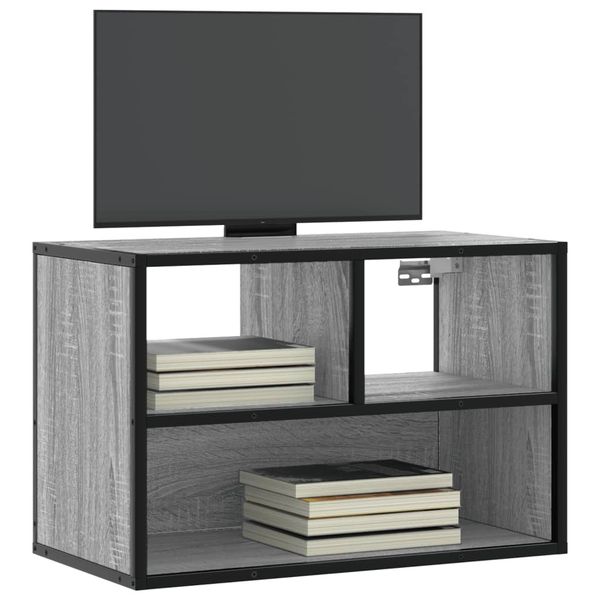 vidaXL TV skrinka sivý dub sonoma 60x31x39,5 cm kompozitné drevo a kov
