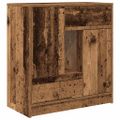 vidaXL Komoda so zásuvkami a dvierkami, staré drevo 70,5x34x74,5 cm