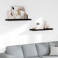 vidaXL Plávajúce nástenné police 2ks, lesklé čierne 80x23,5x3,8cm, MDF