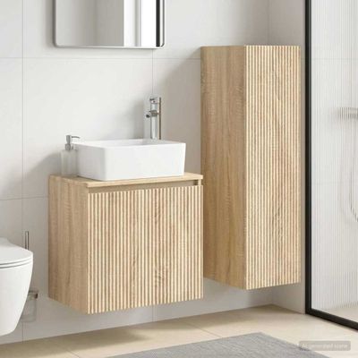vidaXL Sada kúpeľňového nábytku 2 ks Dub sonoma 33 x 34,5 x 100 cm
