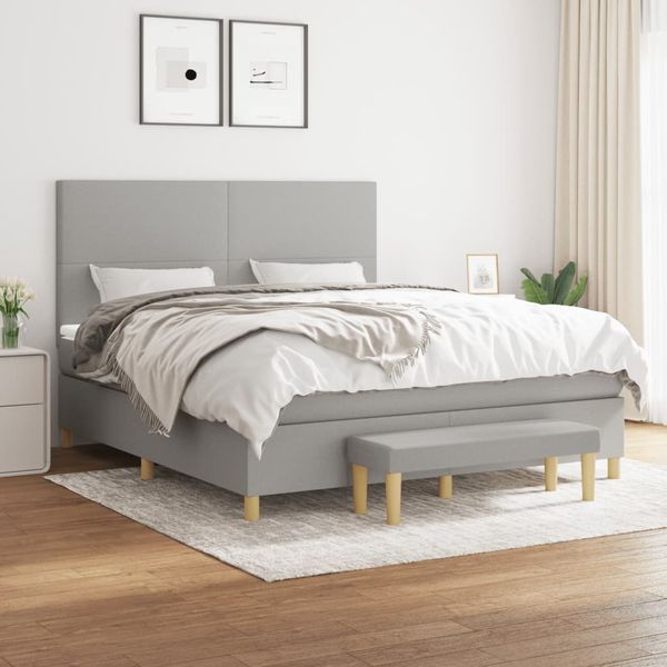 vidaXL Boxspring posteľ s matracom svetlosivá 100x200 cm látka