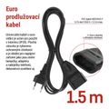 Dvojžilový pohyblivý prívod EMOS PC01301 / 1,5 m / 1 zásuvka / čierna / PVC / 0,75 mm2