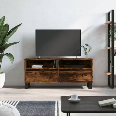 vidaXL TV skrinka dymový dub 100x34,5x44,5 cm kompozitné drevo