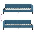 vidaXL Rohový rám postele s čelnou doskou Modrá 90 cm x 190 cm Zamat