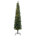 vidaXL Umelý úzky vianočný stromček s 300 LED 180 cm