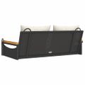 vidaXL Hojdacia lavica s vankúšmi čierna 109x62x40 cm polyratan