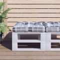 vidaXL Podložka na paletový nábytok, sivé kocky 60x60x12 cm, látka