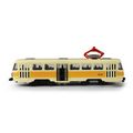 Kovová česká retro tramvaj žlutá 16 cm - otváracie dvere