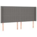 vidaXL Čelo postele s LED tmavosivé 163x16x118/128 cm látka