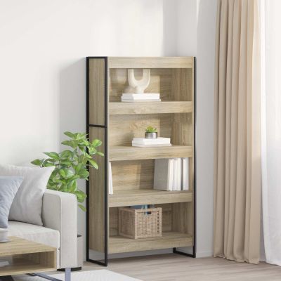 vidaXL Knižnica 2 pcs Sonoma 80 x 30 x 155 cm Kompozitné drevo