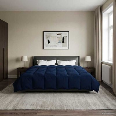 vidaXL Letná prikrývka Šnurovaný Tmavomodrá 240 x 260 cm Mikrovlákno