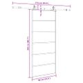 vidaXL Posuvné dvere s kovaním čierne 90x205 cm ESG sklo