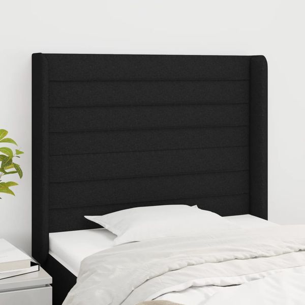 vidaXL Čelo postele so záhybmi čierne 93x16x118/128 cm látka