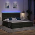 vidaXL LED úložná posteľ s matracom Tmavosivá 200 x 200 cm Látka