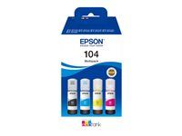4-balení - černá, žlutá, azurová, purpurová - originální - doplnění inkoustu - pro EcoTank ET-14100, 1810, 2721, 2810, 2811, 2812, 2814, 2815, 2820, 2821, 2825, 2826, 4800