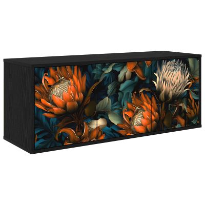 vidaXL Nástenný TV kabinet LOCHEM 102 x 33 x 40 cm Čierny dub