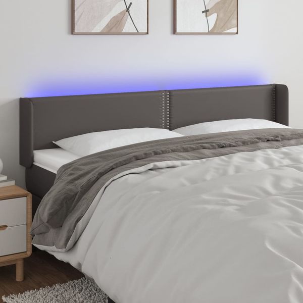 VidaXL Čelo postele sivé 203x16x78/88 cm umelá koža