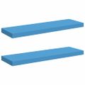 vidaXL Plávajúce nástenné police 2 ks modré 80x23,5x3,8 cm MDF