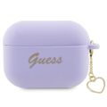 Obal Guess pre AirPods Pro 2 GUAP2LSCHSU fialový Silikónový Heart Charm