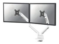 Montážna sada (kĺbové rameno) - plný pohyb - pre 2 monitory - hliník - biela - veľkosť obrazovky: 17"-32" - upevniteľné na stôl