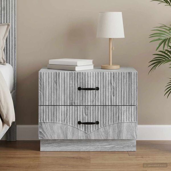 vidaXL Nočný stolík Sivá sonoma 62 x 34,5 x 44,5 cm Kompozitné drevo