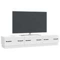 vidaXL TV skrinka Biela s vysokým leskom 147 x 34,5 x 27 cm