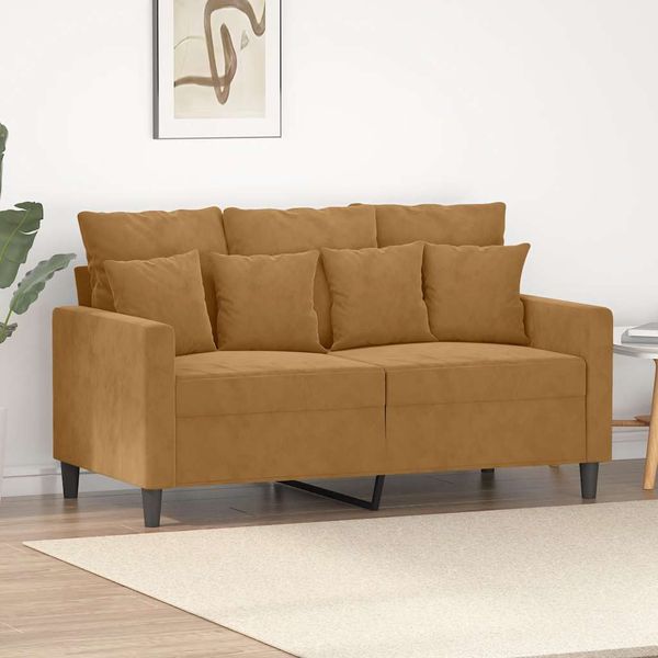 vidaXL 2-miestna pohovka hnedá 120 cm zamat