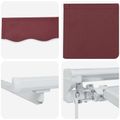 vidaXL Ručný rám markízy s LED Burgundská a biela 4 x 2 m