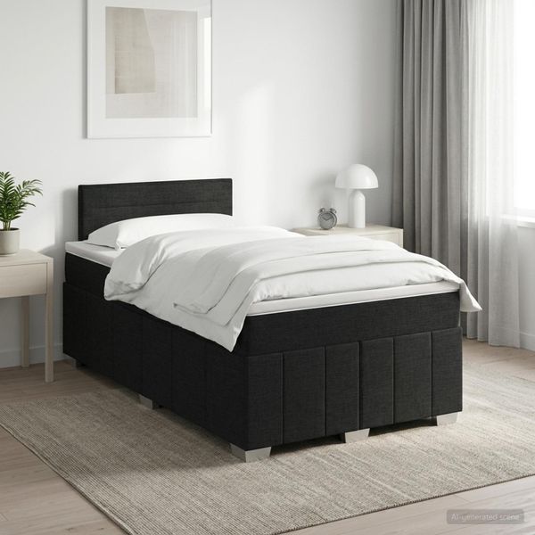 vidaXL Posteľ boxspring s matracom Čierna 120 x 200 cm Látka