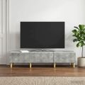vidaXL TV skrinka Betónovo sivá 147 x 34,5 x 30 cm Kompozitné drevo