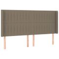 vidaXL Čelo postele s LED sivohnedé 183x16x118/128 cm látka