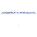 vidaXL Ručne zaťahovacia markíza s LED 600x350 cm modrá a biela