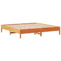 vidaXL Posteľ s knižnicou bez matraca vosková 200x200 cm borovica