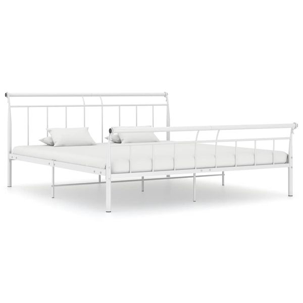 vidaXL Posteľný rám biely kov 200x200 cm
