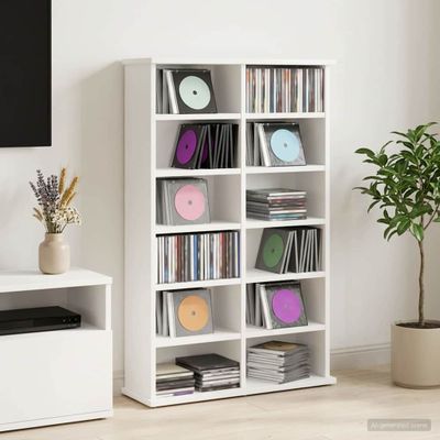 vidaXL CD Skrinka Biela 60 x 17 x 92 cm Kompozitné drevo