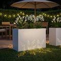 vidaXL Záhradný kvetináč Biela 80 x 20 x 49 cm Studený valcovaný oceľ