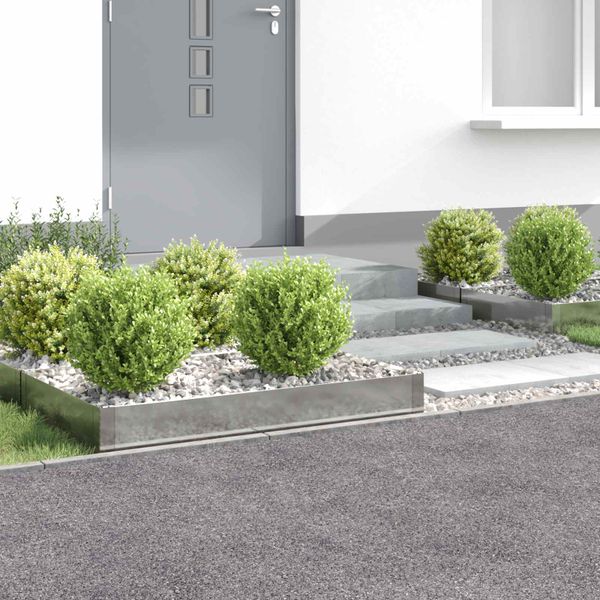 vidaXL Obrubník trávnika 4 ks 100 x 60 x 20 cm Oceľ Strieborná