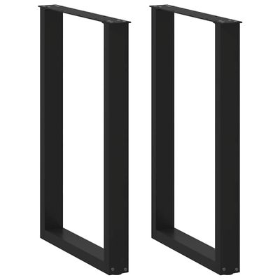 vidaXL Nohy barového stola v tvare U, 2 ks, čierne, 60 x (90-91) cm, oceľové