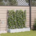 vidaXL Záhradný kvetináč 3 ks Biela 120 x 40 x 126 cm PP