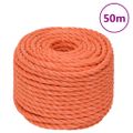 vidaXL Pracovné lano oranžové 10 mm 50 m polypropylén