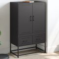 vidaXL Vysoká skrinka čierna 68x39x111,5 cm oceľ