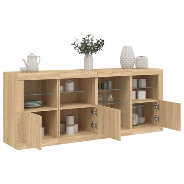 vidaXL Komoda s LED svetlami dub sonoma 164x37x67 cm