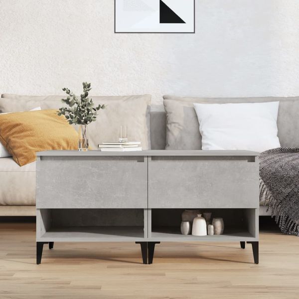 vidaXL Bočné stolíky 2 ks betónovosivé 50x46x50 spracované drevo