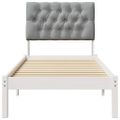 vidaXL Rám postele s čalúneným čelom s čelnou doskou Biela 75 x 190 cm